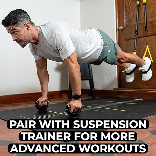 Miniatura 7 de TRX Push-It - Asas de flexión para entrenamiento de fuerza, entrenamientos de gimnasio en casa, equipo de ejercicio de núcleo y parte superior del