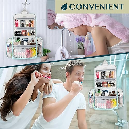 Miniatura 9 de PAVILIA Neceser colgante grande, bolsa de viaje para mujeres y hombres, organizador de cosméticos, bolsa de maquillaje resistente al agua,