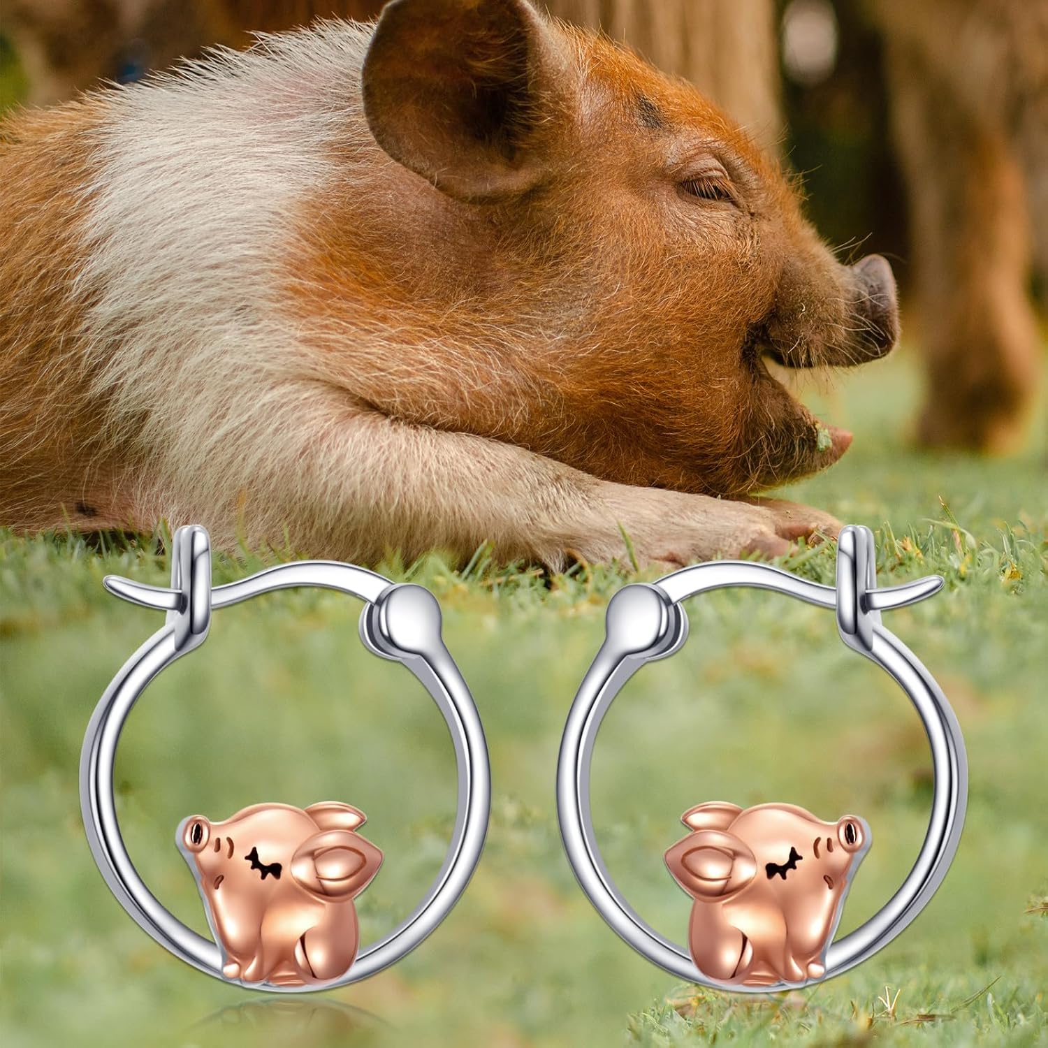 PELOVNY Christmas Gifts Women's Earrings Dog Frog Butterfly Earrings 925 Sterling Silver Animal Hoop Earrings for women Animal Jewelry Gift for Women Her