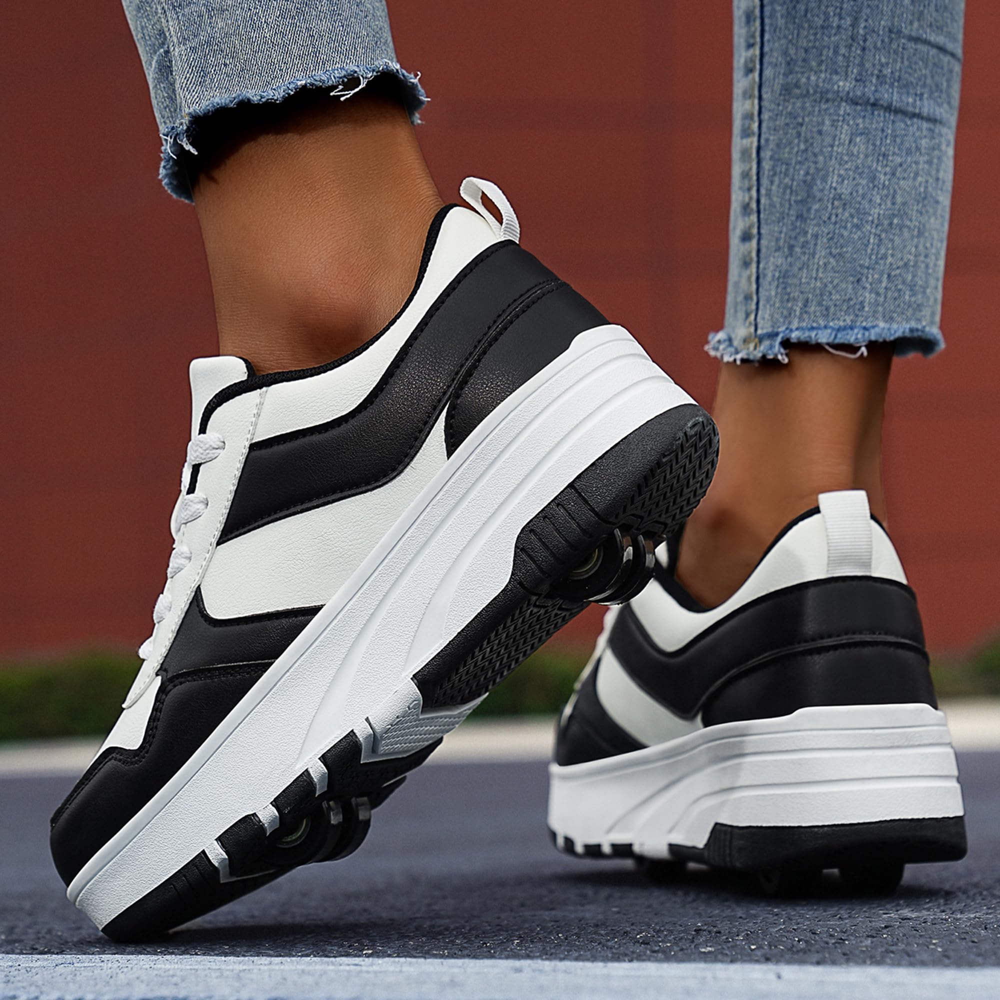 ANEFUN Ragazzi Ragazze Scarpe con Ruote Pattini Pattinaggio Bambini Pattini a Rotella Scarpe con 4 Ruote Rimovibili Comfort Sport Outdoor per Bambini