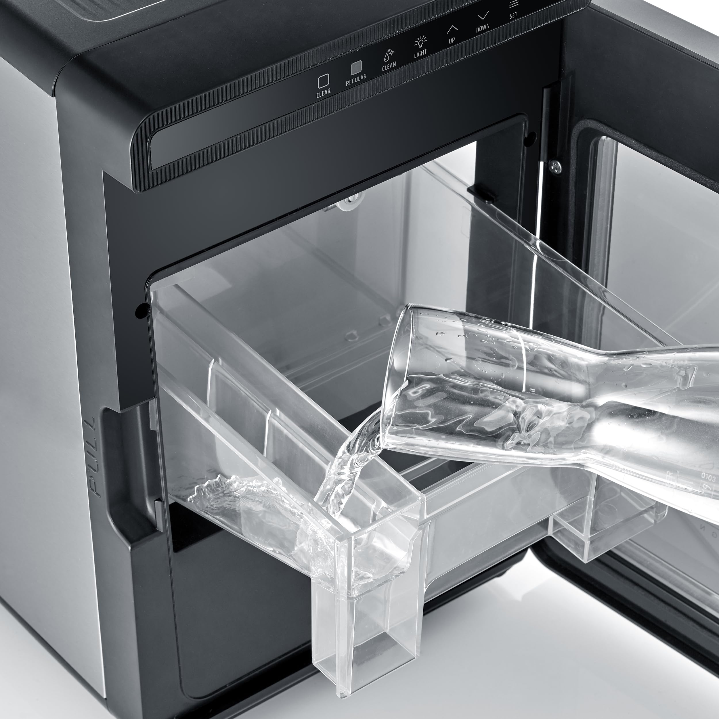 CASO IceCube Pro Eiswürfelmaschine, kristallklare XXL-Eiswürfel 40 mm, längere Schmelzzeit bis 90 Min., 9,3 kg Eis in 24h, selbstreinigend, für Whisky, Gin & Cocktails