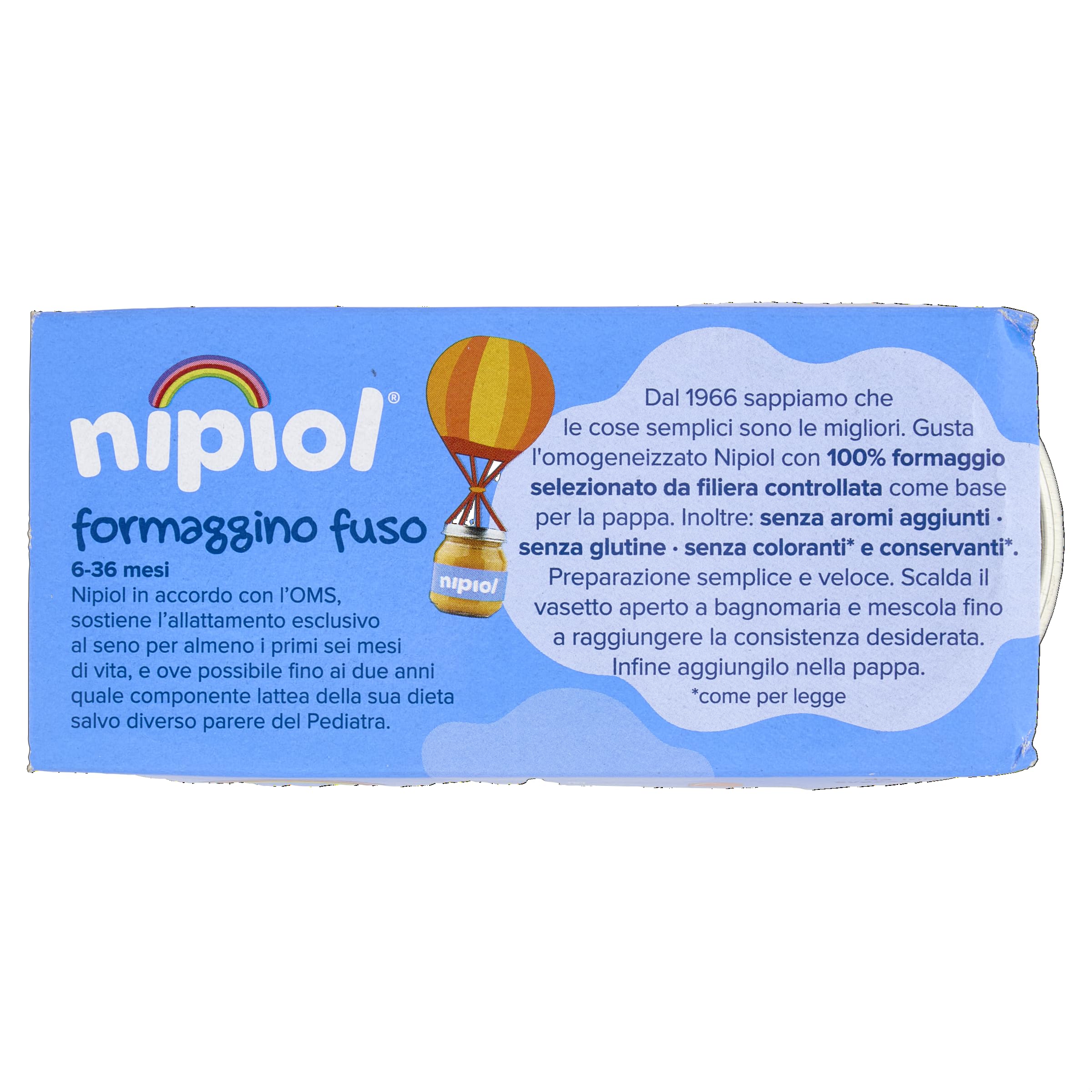Nipiol Omogeneizzato Formaggino - 24 Vasetti da 80gr