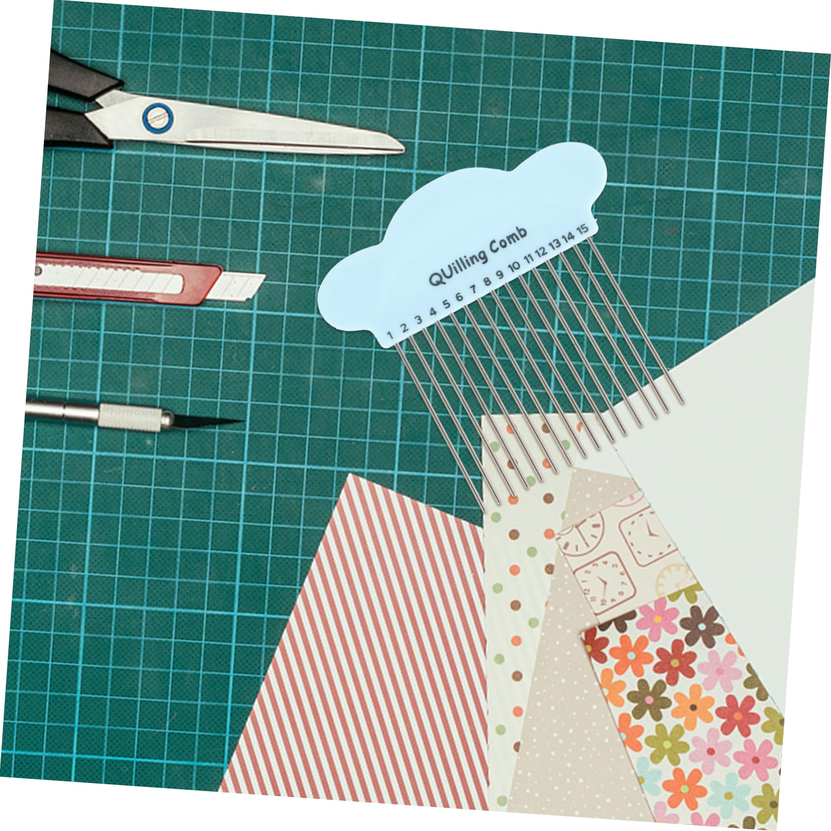 Beatifufu Paper Quilling Tool Cartoon Design Paper Rolling Comb Quilling Needle Comb for Easy Curling Durable Material for Art Craft Projects