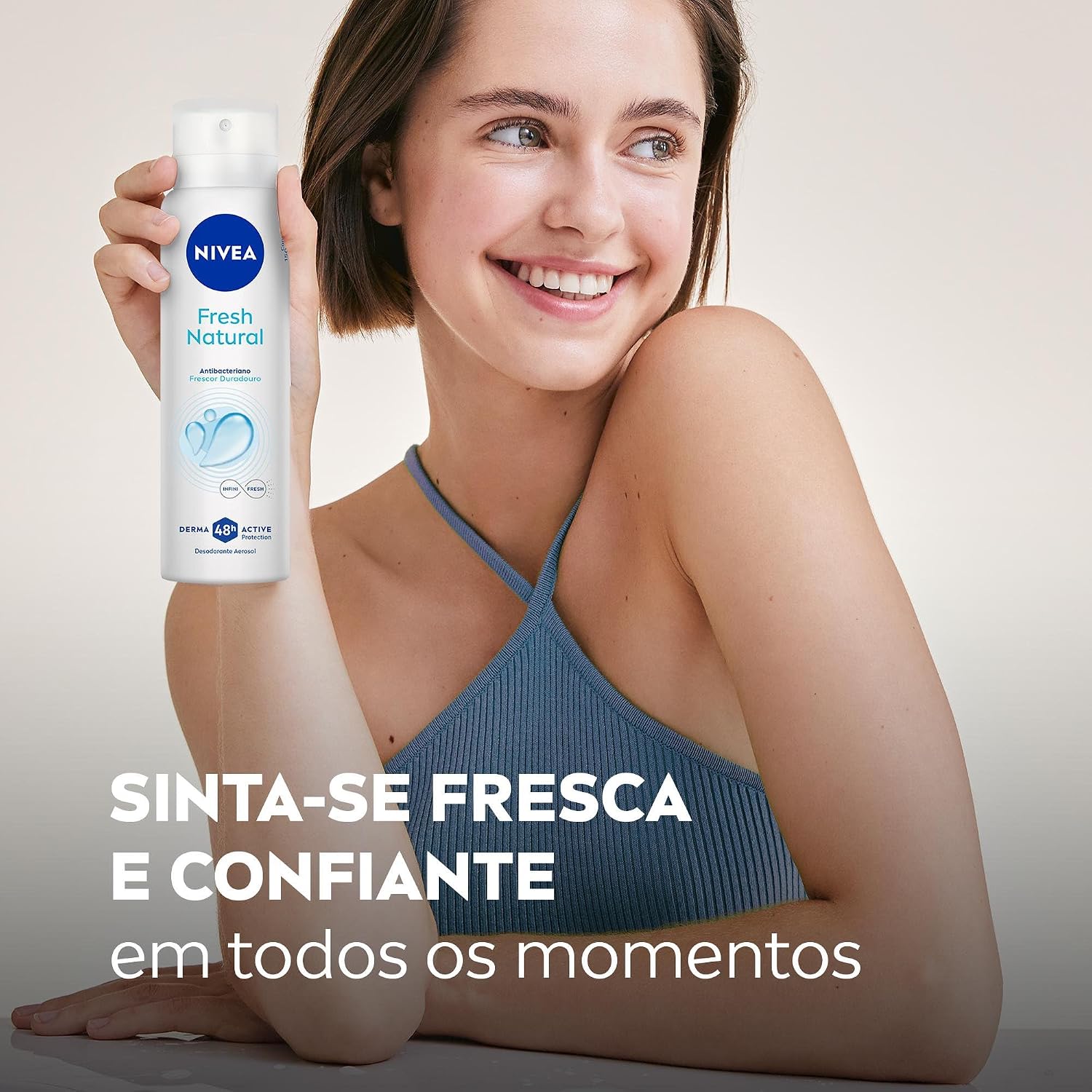 NIVEA Desodorante Antitranspirante Aerossol Fresh Natural 150ml - Proteção prolongada de 48h, sensação de refrescância, cuidado suave, sem alumínio, corantes e conservantes NIVEA Desodorante Antitranspirante Aerossol Fresh Natural 150ml - Proteção prolongada de 48h, sensação de refrescância, cuidado suave, sem alumínio, corantes e conservantes