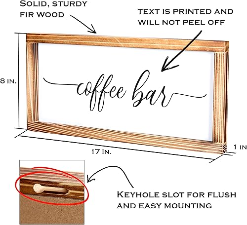 Miniatura 3 de Letrero de café decorativo de 8 x 17 pulgadas, decoración de cafetería, mesa auxiliar, pared, bar de café, casa de campo