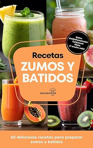 Recetas de zumos y batidos Deliciosas recetas detox, antiinflamatorios, colesterol, dieta. Con páginas de índice, beneficios e información de los