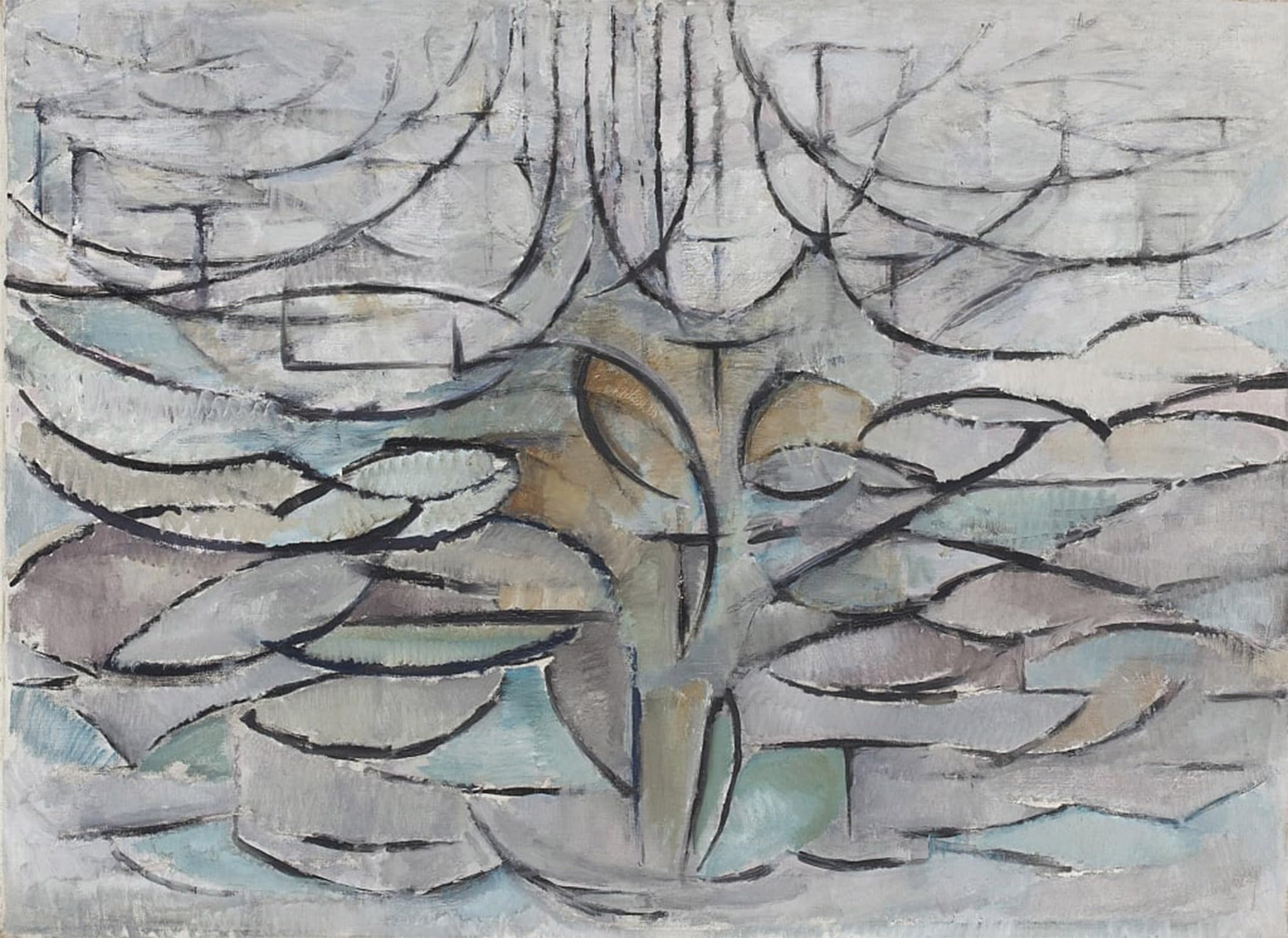 ARTXLXXBN Famous Art Print Poster Vintage Wall Art the Flowering Tree by Piet Mondrian Canvas Art Poster for Home Decor 60x90cm