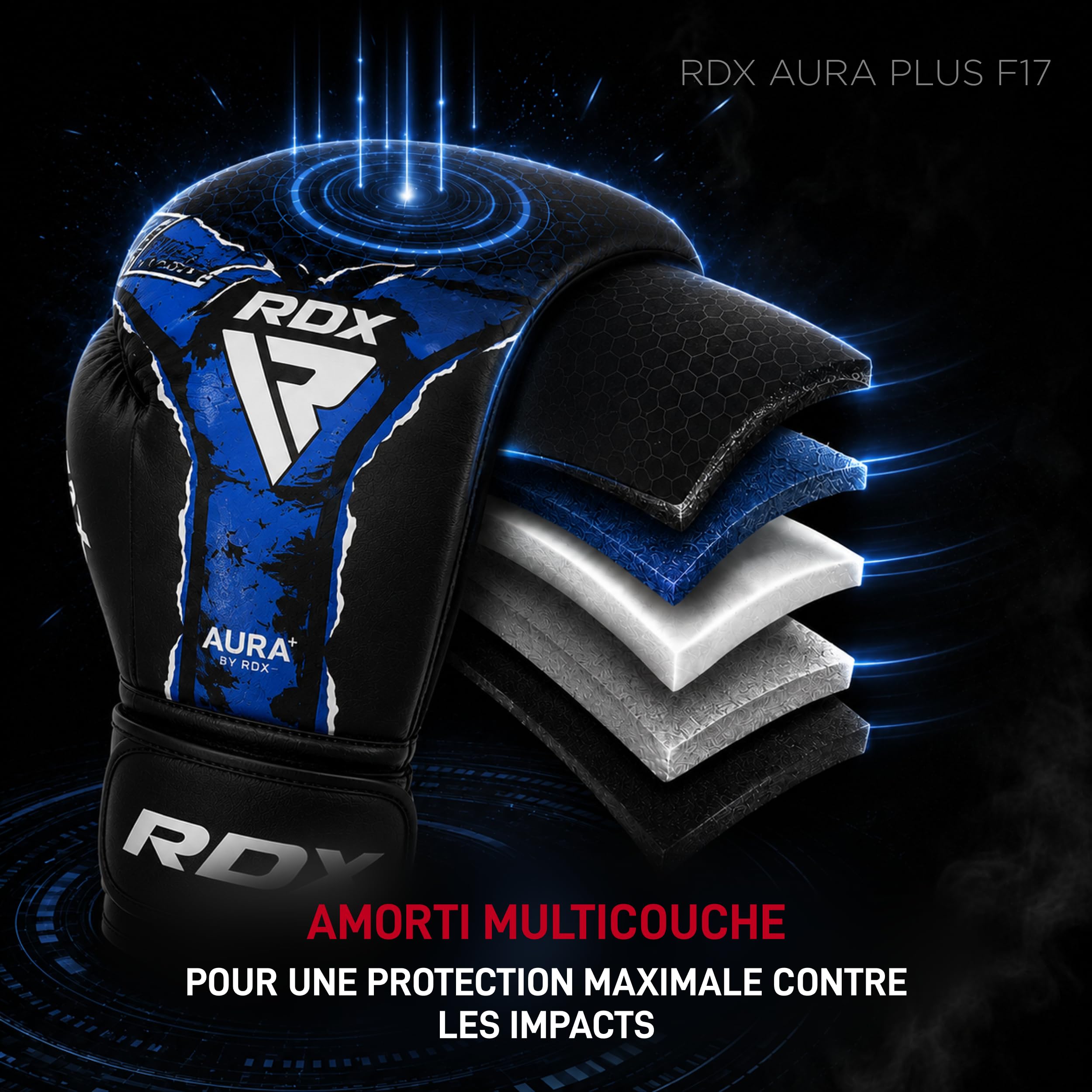 RDX Gants de Boxe New Aura F17- Entraînement, Sparring et Sac de Frappe - Confort, Protection et résistance - Homme & Femme, Adultes et Enfants