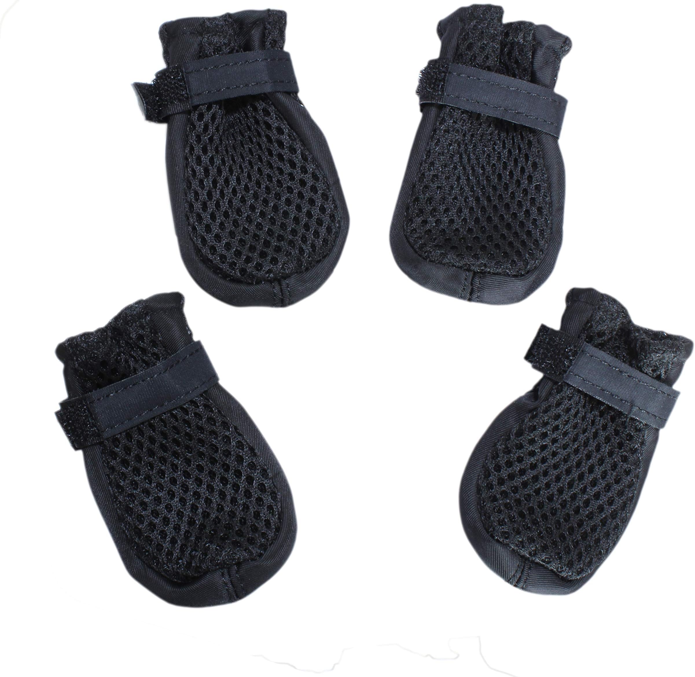 Hiado Dog Shoes Boots with Mesh Nonslip Rubber Soles to Protect Hardwood Floor and Prevent Scratching Licking Black XSmall XS