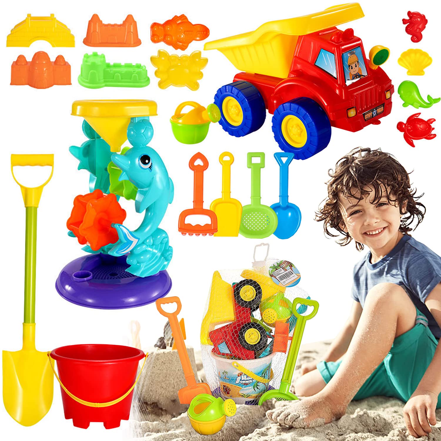 Skade Kids Beach Sand Toys Set 19pcs Outdoor Sandbox Toys