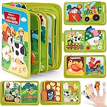 hahaland Busy Board Montessori Libro Interattivo 1 Anno – Quiet Book Sensoriale Educativo – Giochi Montessori 1 2 3 Anni Tavolo Pannello di Feltro attività Valigetta Didattici Regalo Bimbo
