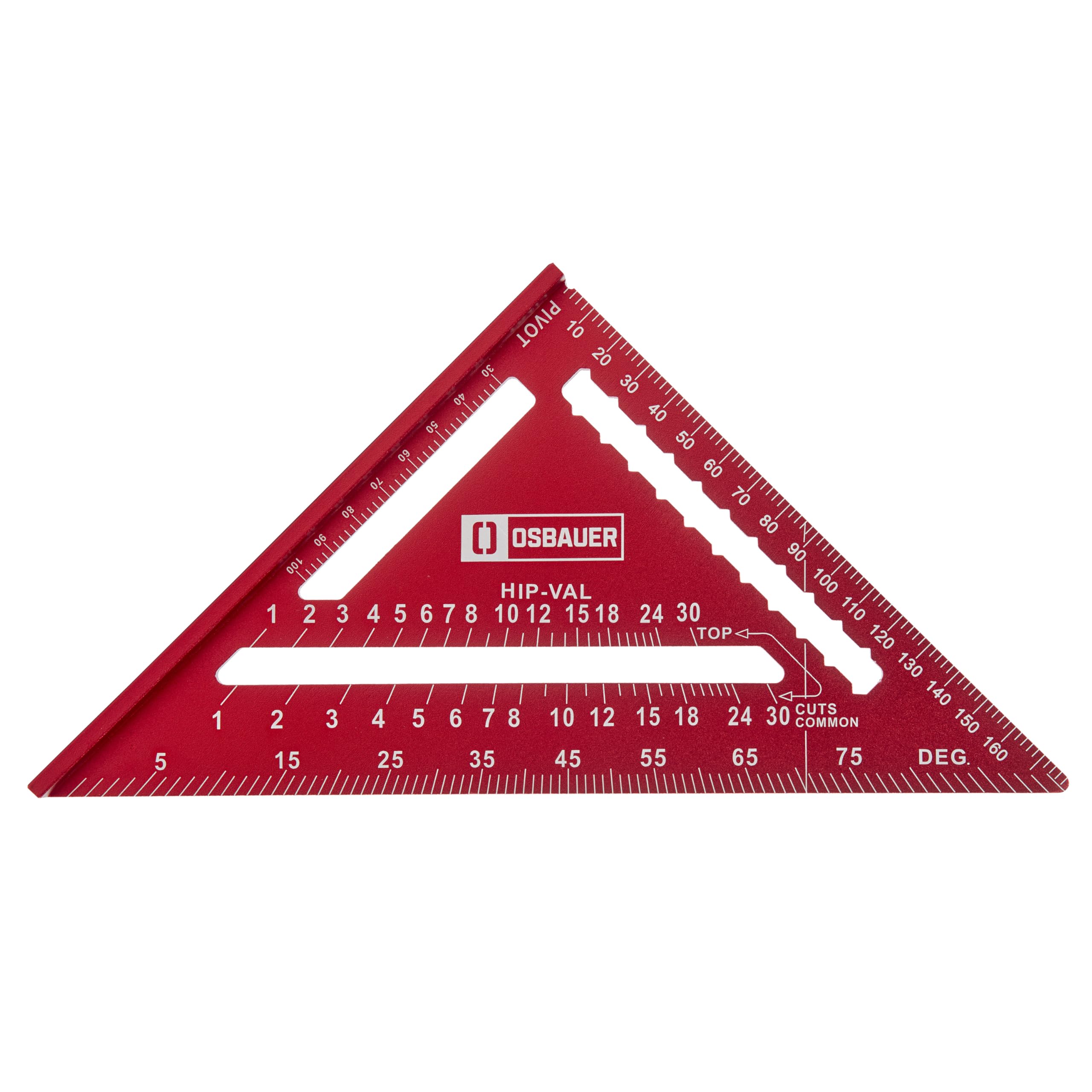 Osbauer 180mm (7 inch) Rafter Square Metric Carpenters Speed Set Square 90 Degree Roofing Angle Measuring Aluminium – Red
