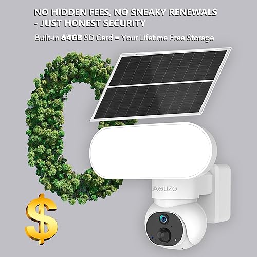 Miniatura 4 de Cámara solar con reflector inalámbrico, sin suscripción, cámara de seguridad para exteriores 2K con visión nocturna a color, luces con sensor de