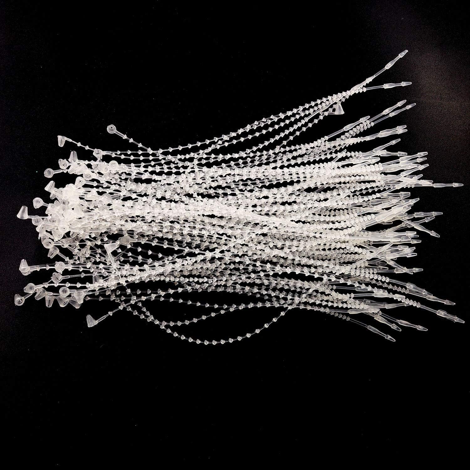 KASTWAVE 5-in Beaded Loop Tie Fasteners, Snap Lock Pin Beaded Loop Tie Plastic Paper Prices Tag Fasteners (1000 pcs)