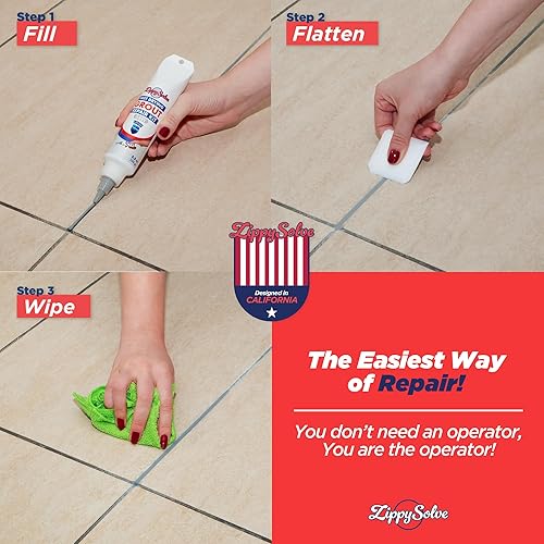 Miniatura 5 de Lechada de azulejos, kit de reparación, restauración y renovación de líneas de juntas de azulejos, tubo de compresión de pintura de lechada de