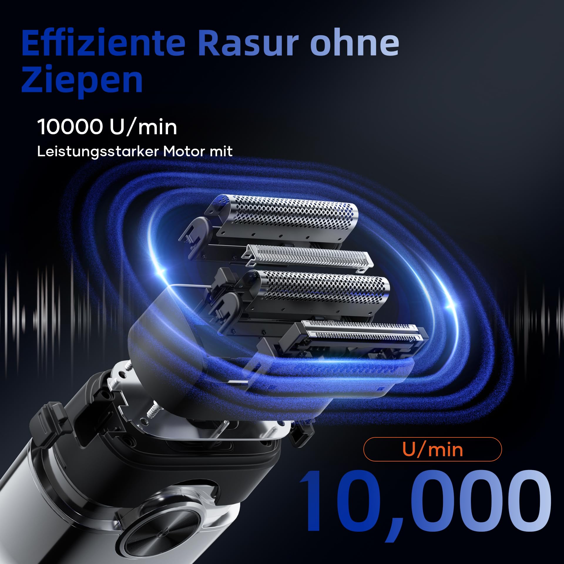 kensen Mini Foil Shaver Elektrorasierer Herren 4 Flexiblem Scherkopf USB-C Wasserdicht 120Min Trockenrasierer Tragbar