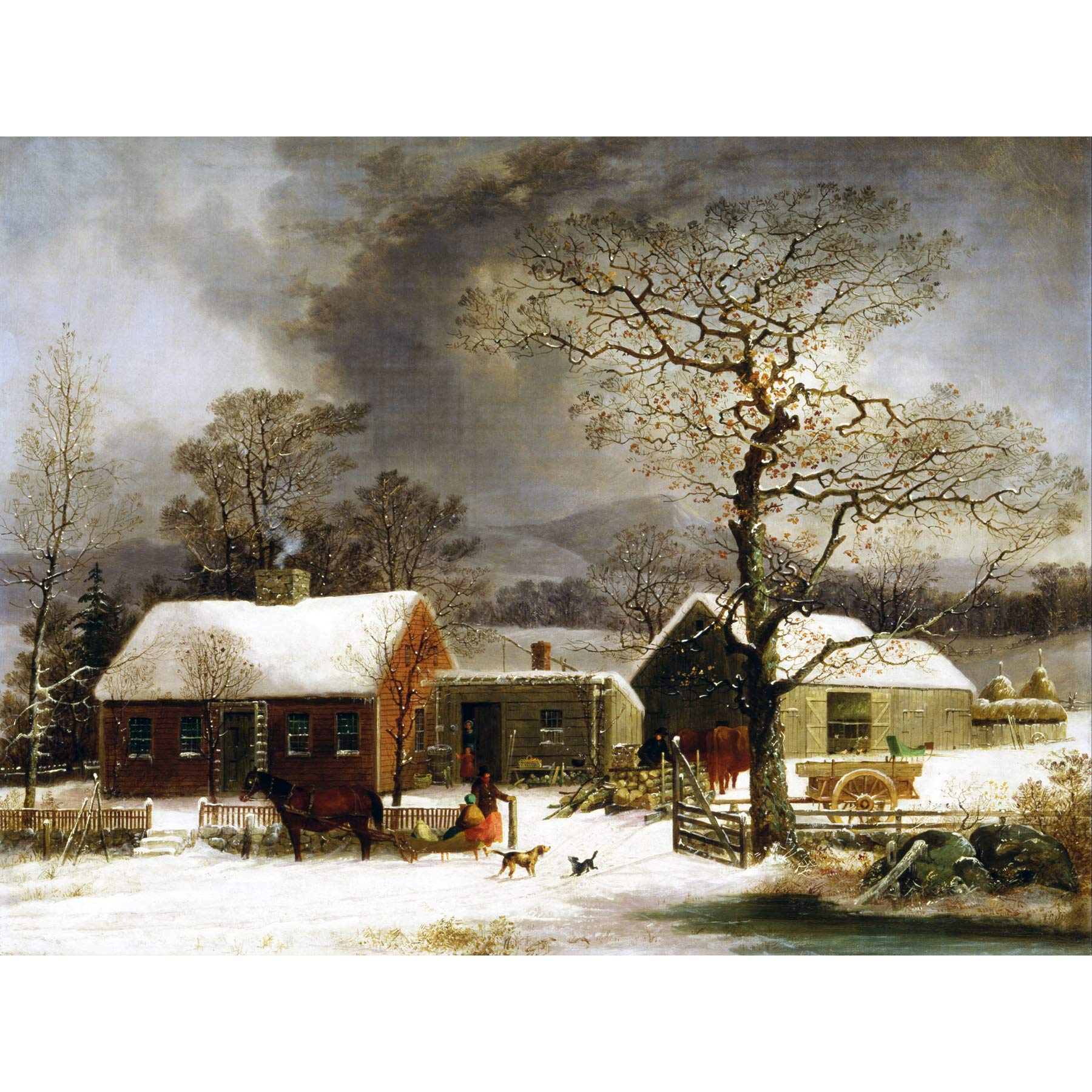 Durrie Winter Scene New Haven Connecticut Pretty Painting Large Print Poster Wall Art Decor Picture