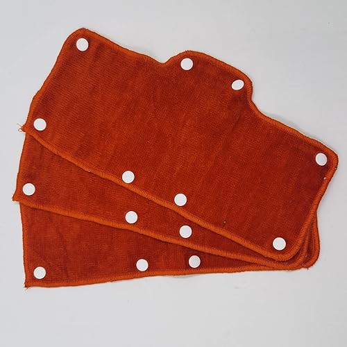 Miniatura 6 de Banda de sudor naranja para casco de terciopelo lavable de algodón de rizo NAEE a presión (3 piezas)