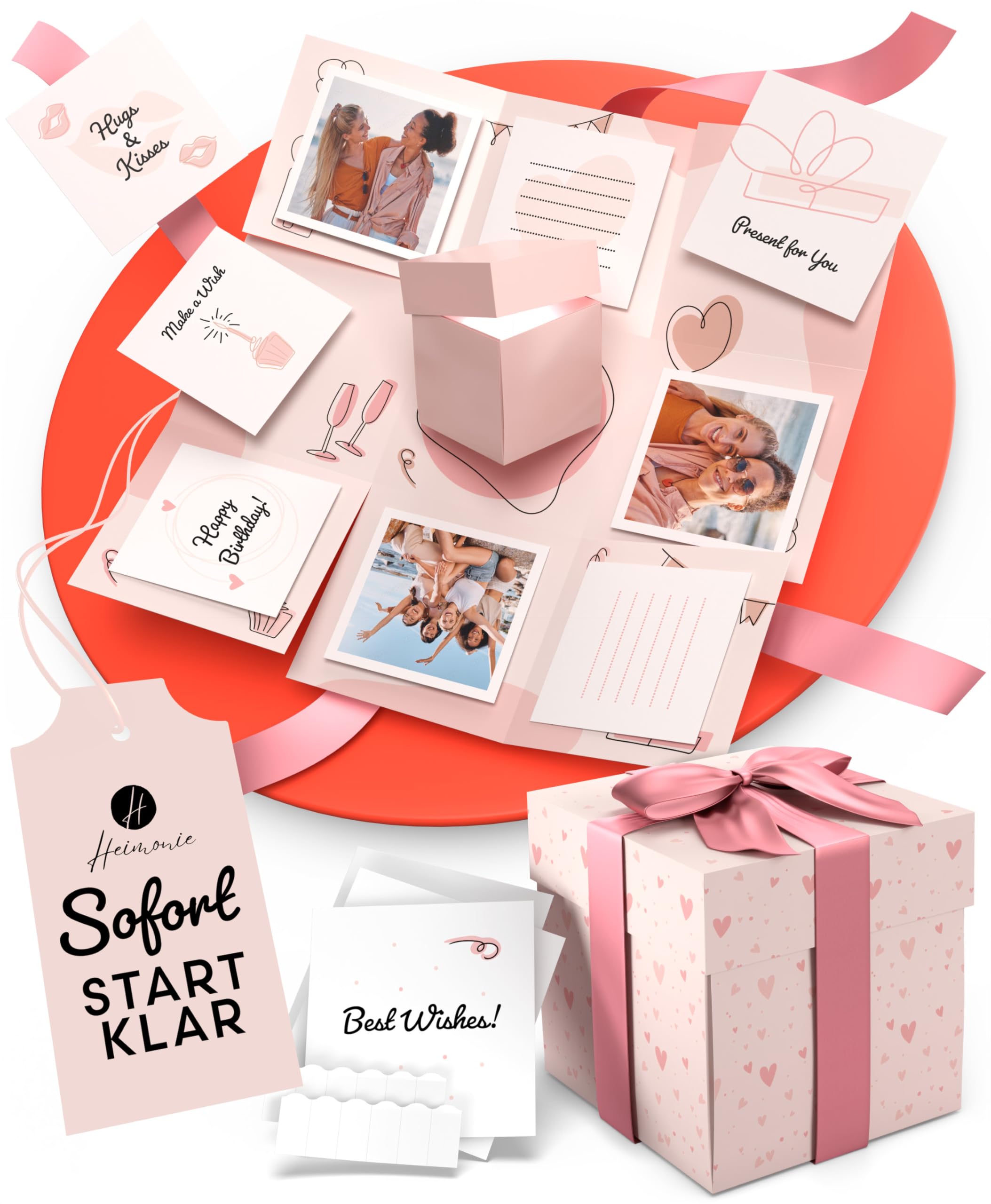 DIY Explosionsbox Geschenkbox Set zum selber basteln - Pop Up Foto Überraschungsbox
