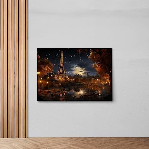 Miniatura 6 de Eiffel Tower painting, Eiffel Tower wall art, depiction of the Eiffel Tower at night in brilliance