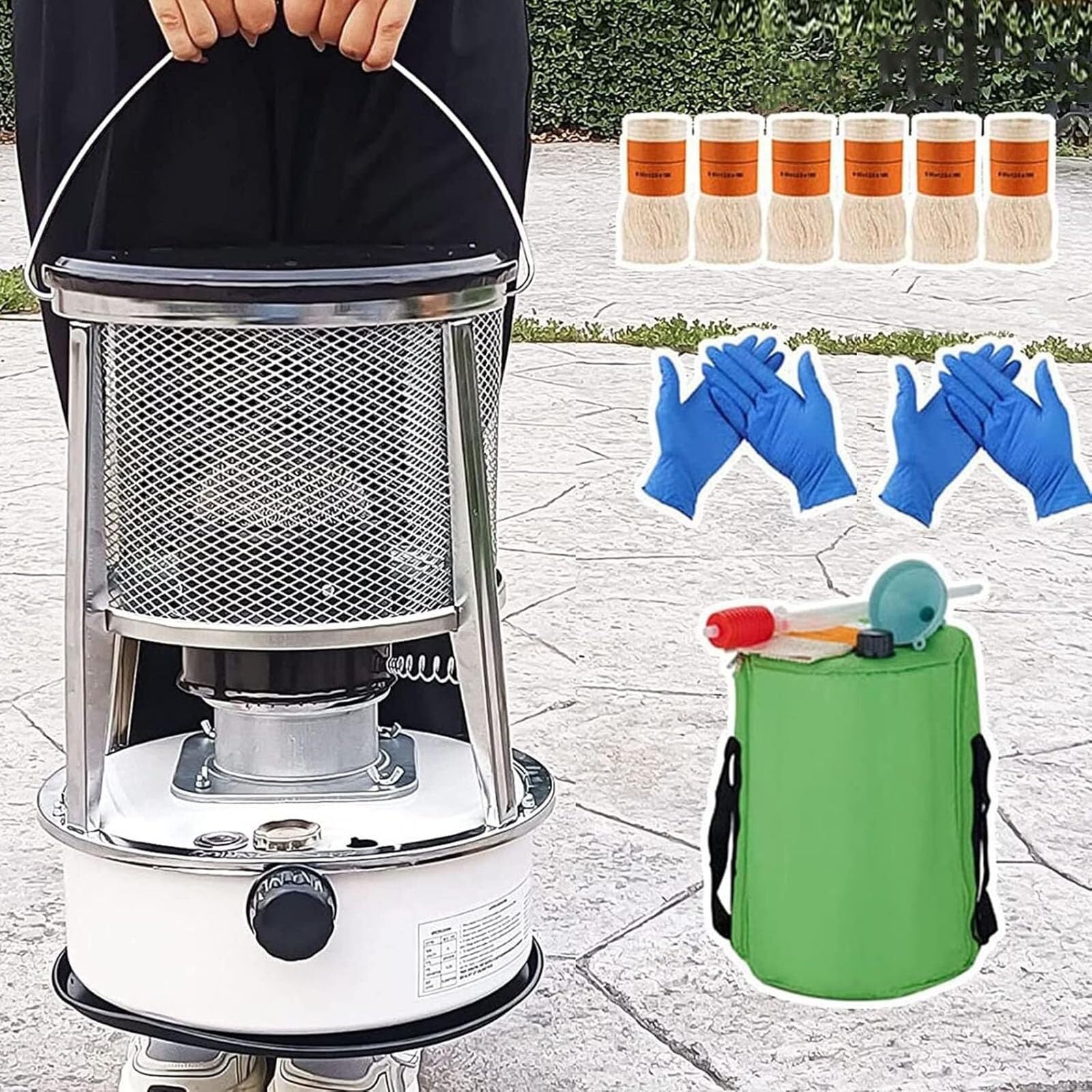 Palnik olejowy o dużej pojemności 6 l, przenośny grzejnik naftowy, wysoka wydajność 2600 W, do użytku wewnątrz i na zewnątrz