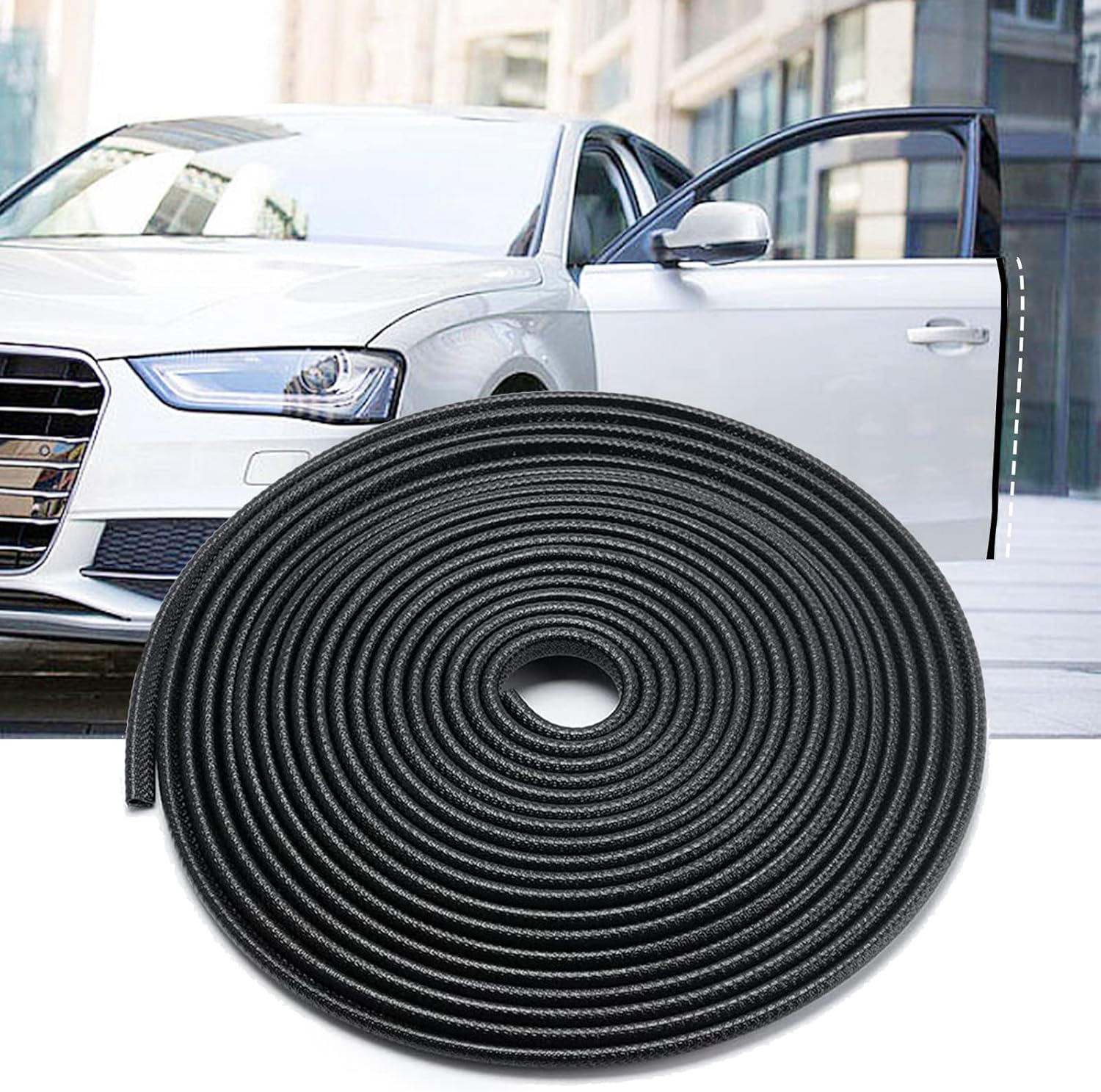 Car Door Edge Protector, 16FT(5M) Black Car Door Protectors Edge Guards