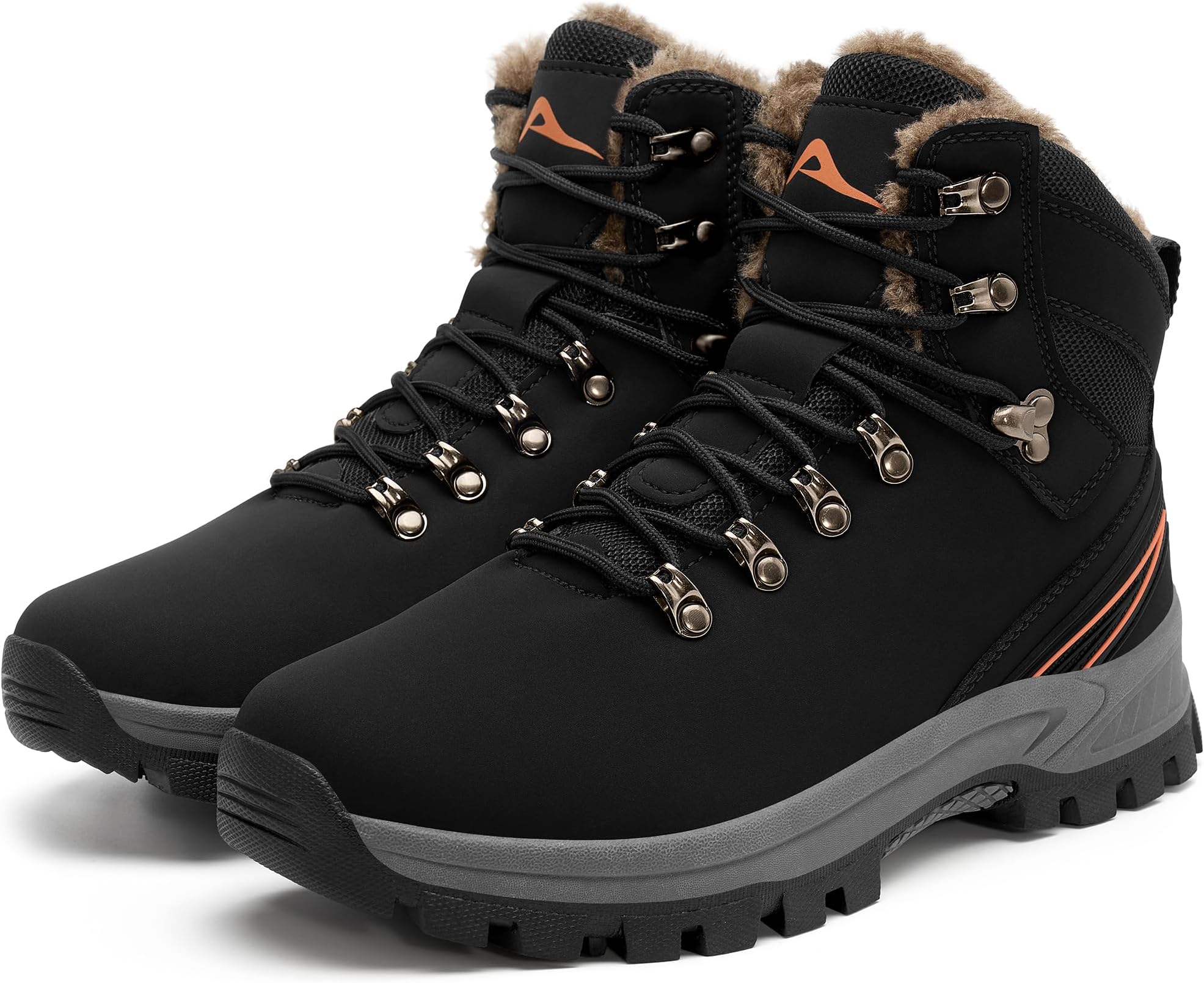 Womens Snow Boots for Winter Waterproof Hiking Boots Warm Fur Lined Ankle Booties Non-Slip Outdoor Walking Shoes