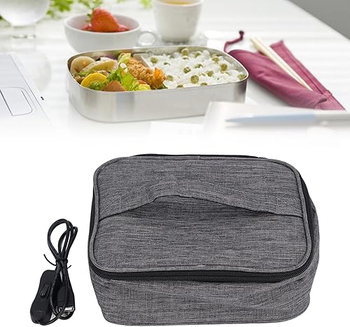 Miniatura 4 de Bolsa de almuerzo portátil para horno, calentador de alimentos con carga USB, caja de almuerzo portátil para microondas, película de aluminio, caja