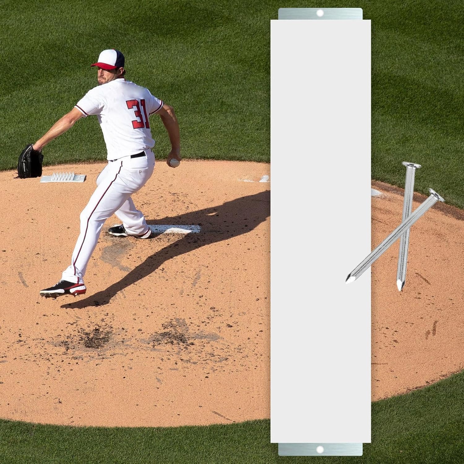 ピッチングラバー - 野球ソフトボールベースラバー | 2つのグラウンドスパイク付き野球ベースパッド、ポータブルコーチング器具 キッ