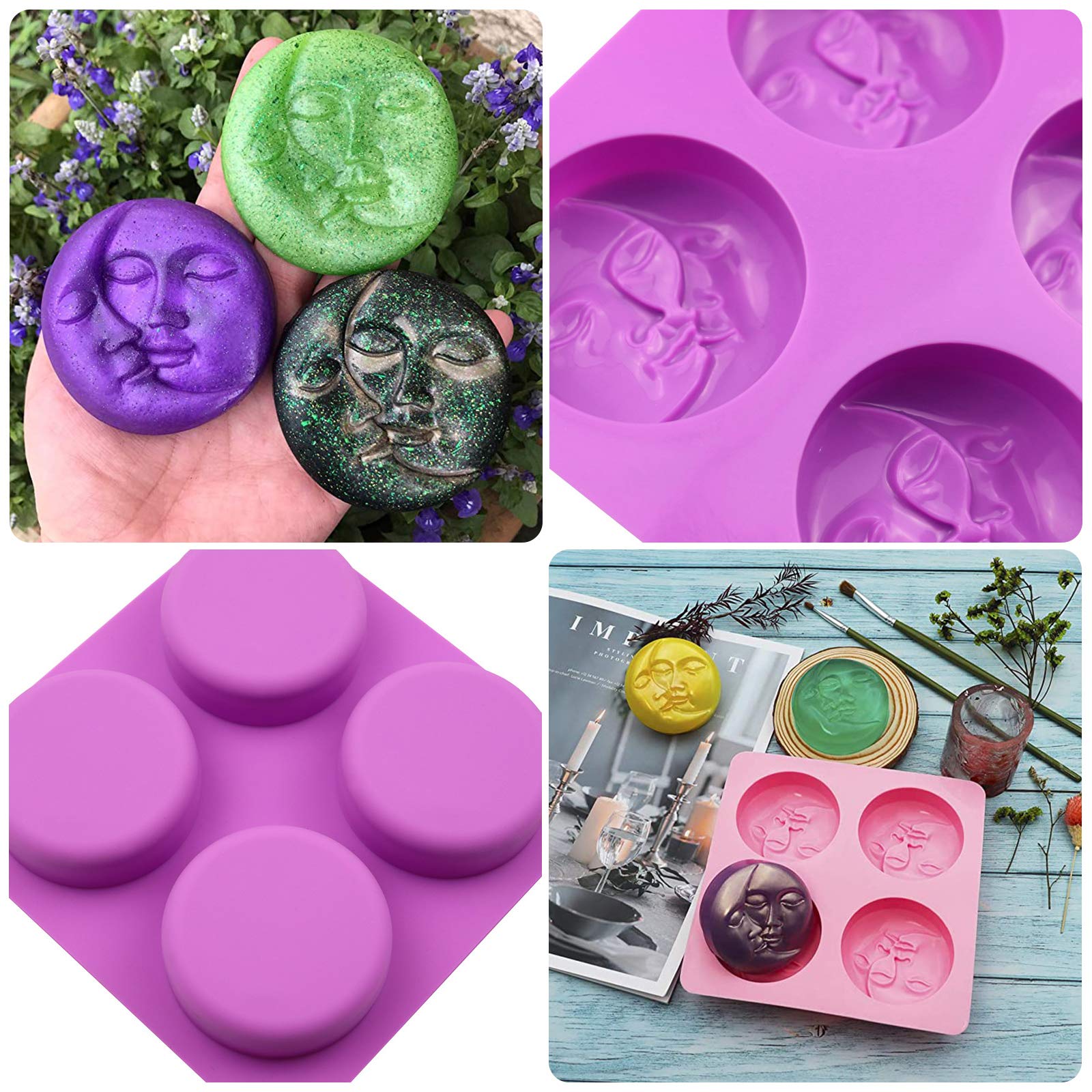 Stampo In Silicone Per Sapone E Dolci - 3 Pezzi Con 6 Forme A Fiore | Antiaderente E Flessibile - Foto 4