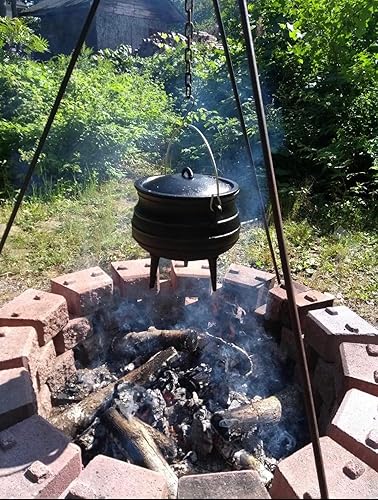 Miniatura 5 de Cuisiland Olla Potjie de hierro fundido, olla de camping, olla de Sudáfracan para jardín al aire libre (10QT)