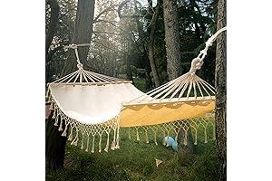 Double White Cotton Hammock - Your Coziest Getaway Delight