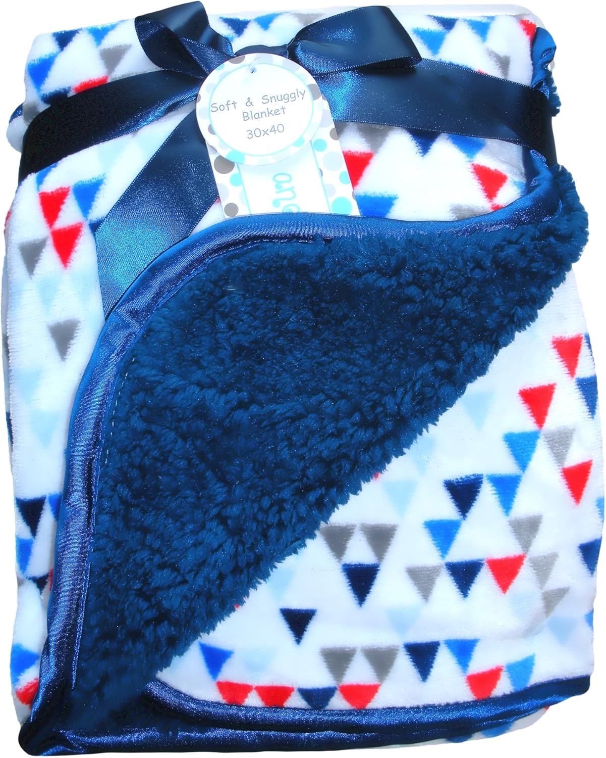 Zak & Zoey Ultra Soft Sherpa Shapes Baby Blanket, 30 X 40