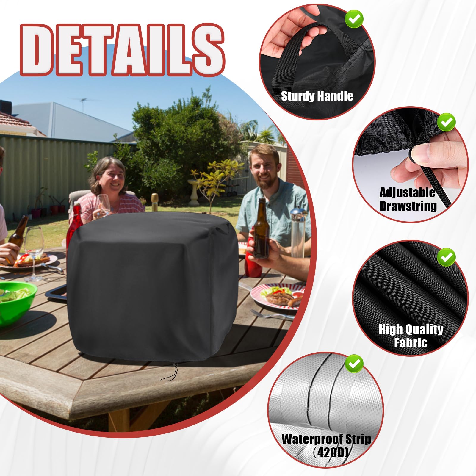 CHEFMAN - Cubierta para horno de pizza para interior y exterior, impermeable, para horno de pizza de 12 pulgadas, para interiores y exteriores, 19 pulgadas de largo x 17 pulgadas de ancho x 11 2