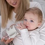 Dr. Brown’s Milestones Wide-Neck Transitional Sippy Bottle with Silicone Handles 9oz 270mL 6m+ Light Blue and Gray 2-Pack