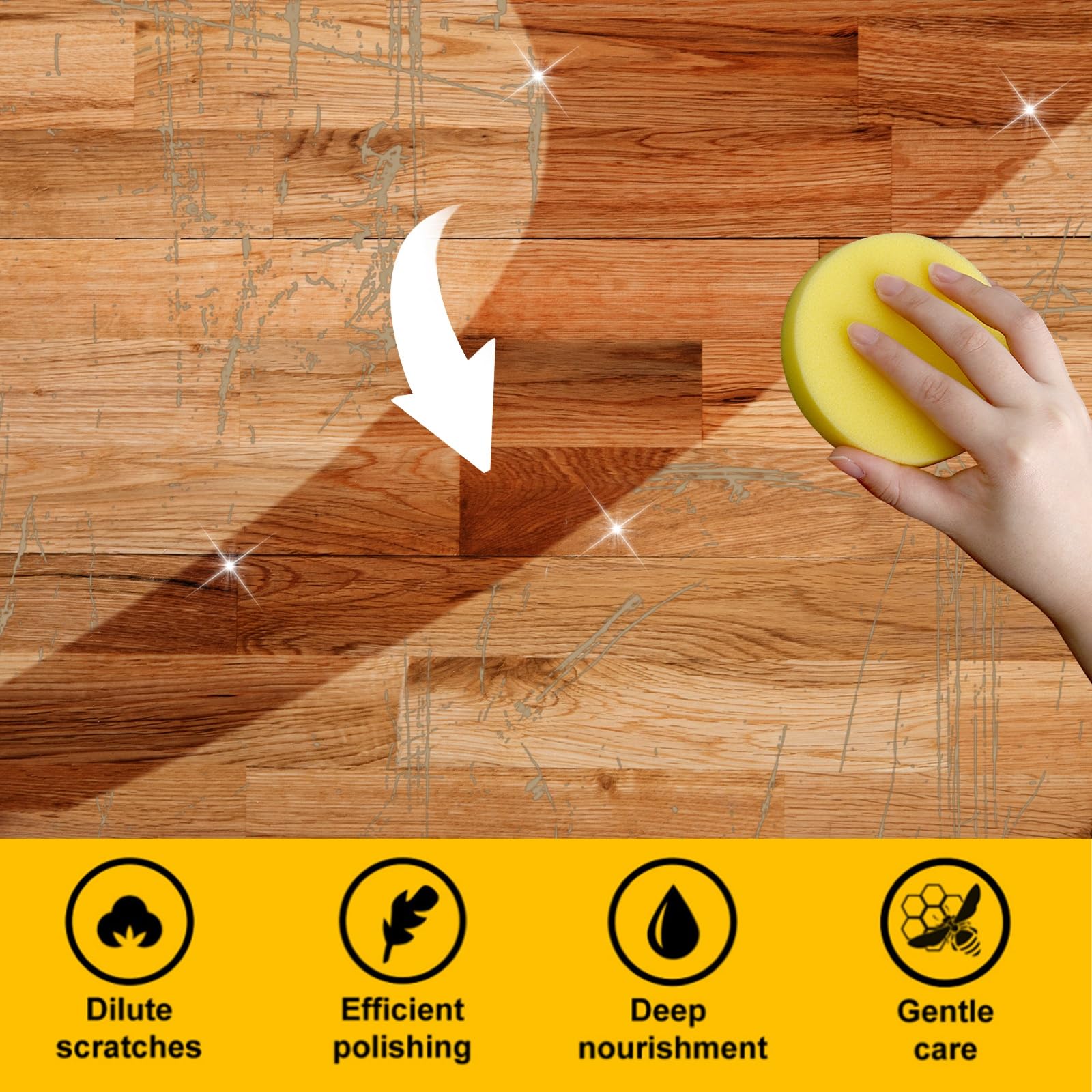 Limpiador de pisos Beewax Elimina manchas de suciedad Mejora el brillo Pulido Restauración Mantiene pisos de madera Muebles Limpiador de madera duradero(10PCS)