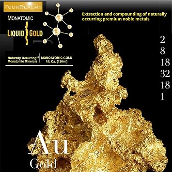 Ormus Monoatomic Gold Rich in Pure M-State Minerals & White Powder Gold - Pure 24k Gold -Trace Mineral Solution 1 oz