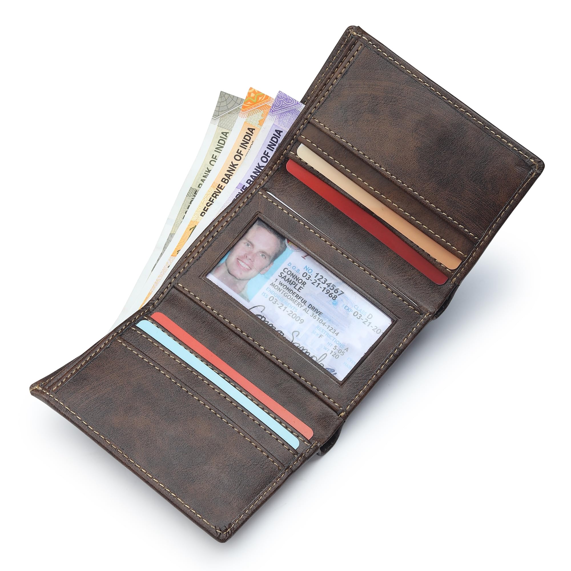 Premium Edition Classic Leather Wallet for Men | Slim Bifold Card Holder | Sleek & Compact Design | Holds Upto 8 Cards-image-9