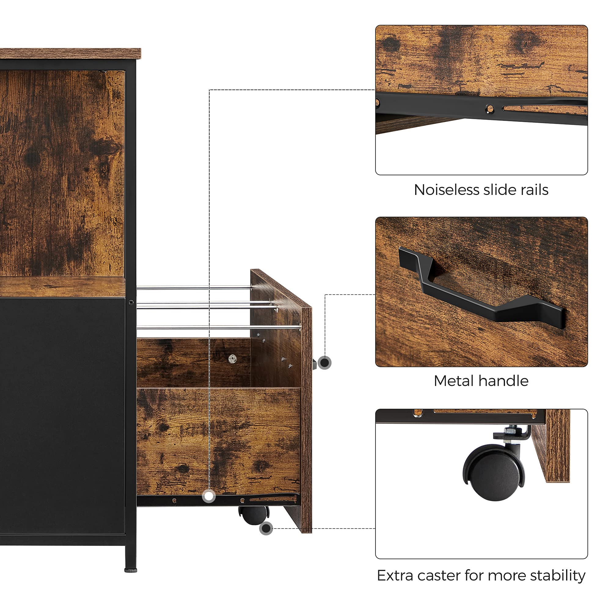 Buy VASAGLE Filing for Home Office, File with Open