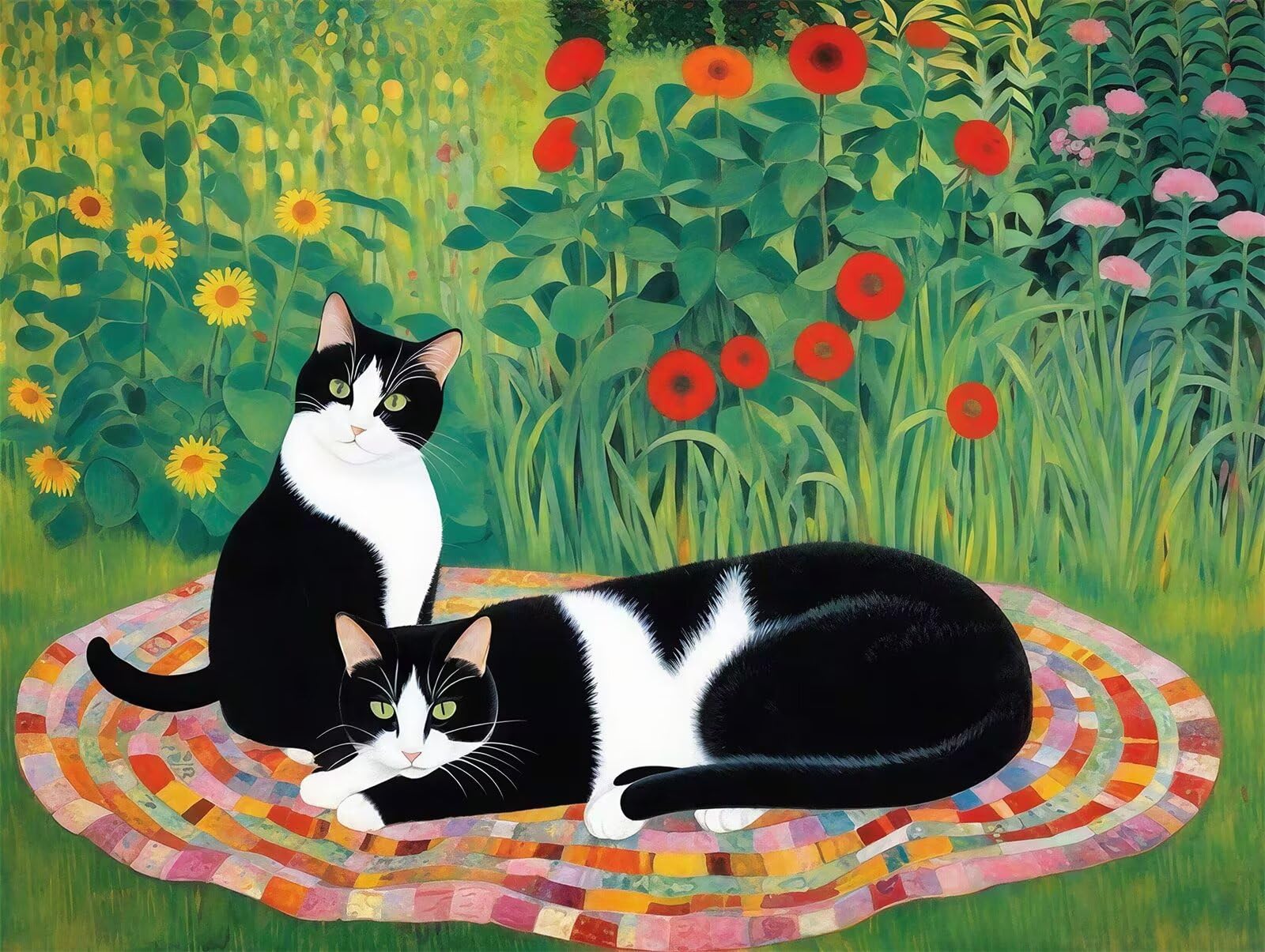 Puzzle 2000 Piezas Adultos Gato Planta, Rompecabezas Adultos Dificil 100x70cm, Estimula la Concentración y Antiestrés, Juego de Habilidad para Toda la Familia