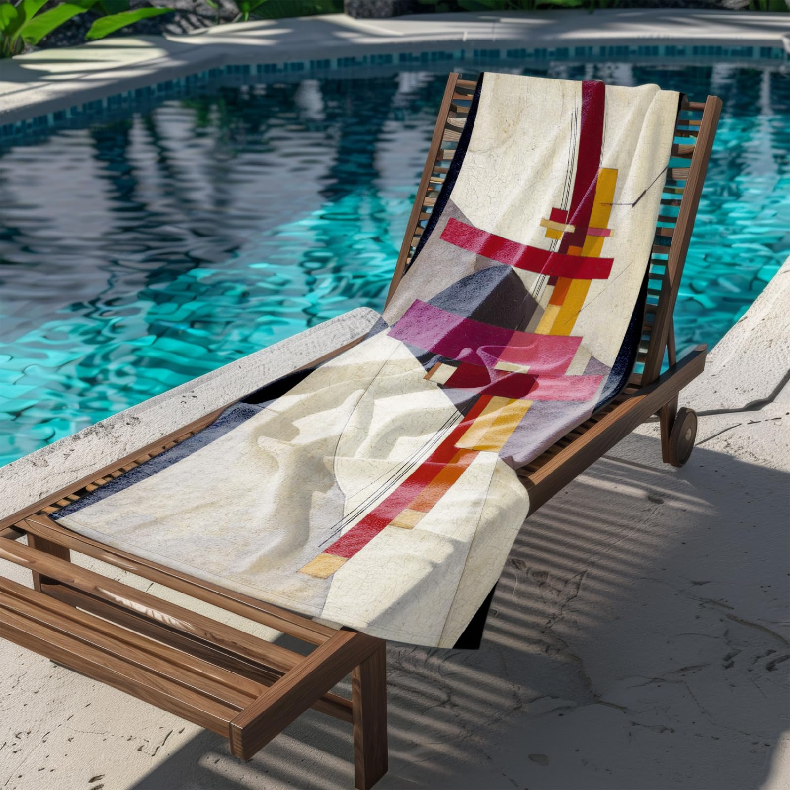 Telo Mare Microfibra 210x230 Geometria Marrone Rosso Telo Spiaggia Grande Antisabbia,XXL Asciugamano Mare, Asciugatura Rapida, Stuoia Spiaggia Leggero E Portatile