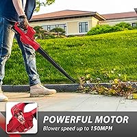 Vista 2 de PowerSmart Cordless Leaf Blower with Battery and Charger, 2 Speed Mode, 20V Electric Lightweight Small Battery Powered Leaf Blower for Lawn Care