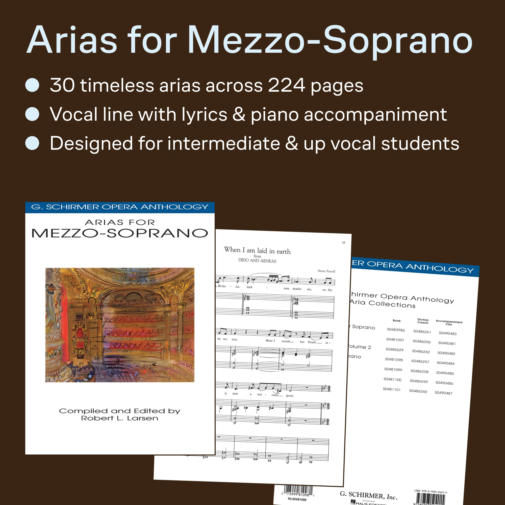 G. Schirmer Opera Anthology - Arias For Mezzo-Soprano | Klassische Opern-Arien Sammlung für Mezzo-Sopran und Klavier | Vorsing-, Konzert- & Studienrepertoire für fortgeschrittene Sängerinnen