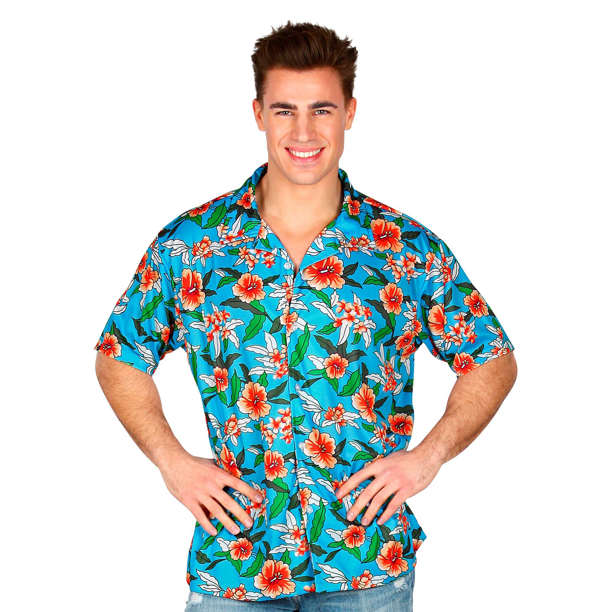 Widmann - Men's Hawaiian shirt, colourful, floral shirt, beach party, fancy dress costumes, carnival, XXL