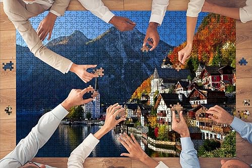 Miniatura 2 de Rompecabezas de madera de 1000 piezas Hallstatt Austria rompecabezas para niños o adultos juguetes educativos juego de descompresión