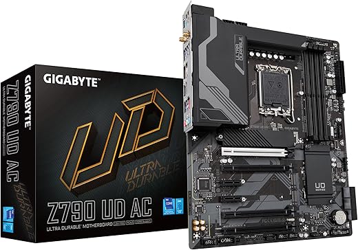 GIGABYTE Z790 UD AC (LGA 1700/ Intel Z790/ ATX/ DDR5/ Triple M.2/ PCIe 5.0/ USB 3.2 Gen2X2 Type-C/Intel Wi-Fi/ 2.5GbE LAN/PCIe…
