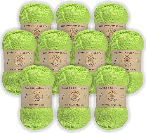 Miniatura 8 de Yonkey Monkey - Hilo de lana de Tencel, 70 % bambú, 30 % algodón, ganchillo, suministros de punto de calidad más suave, hilos de tela ligeros y