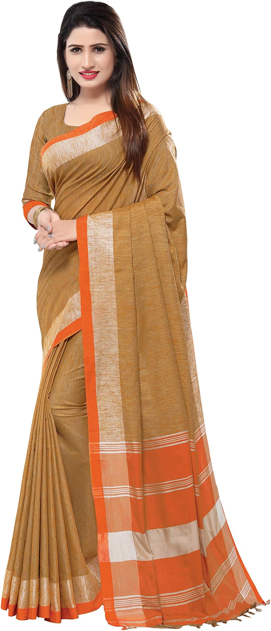 Venisa Women's Plain Linen Saree