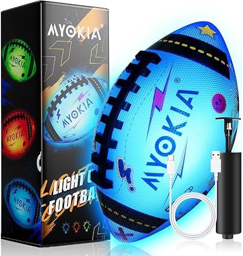Balón de fútbol que brilla en la oscuridad, regalo de cumpleaños para niños y adolescentes de 3-15+, RGB recargable, bola que brilla en la oscuridad