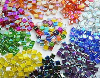 1100pcs Mixed Colors Iridescent Mosaic Tiles, 2.2lbs Crystal Glass Tiles...